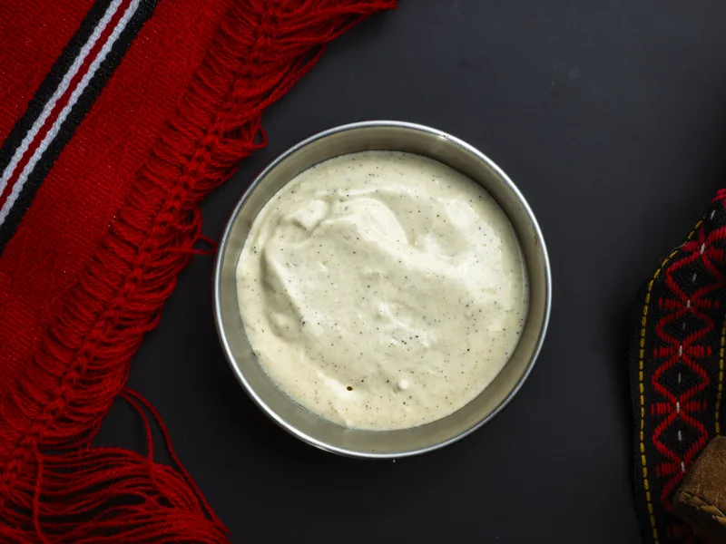 Garlic sour-cream sauce, made in-house at Trafika